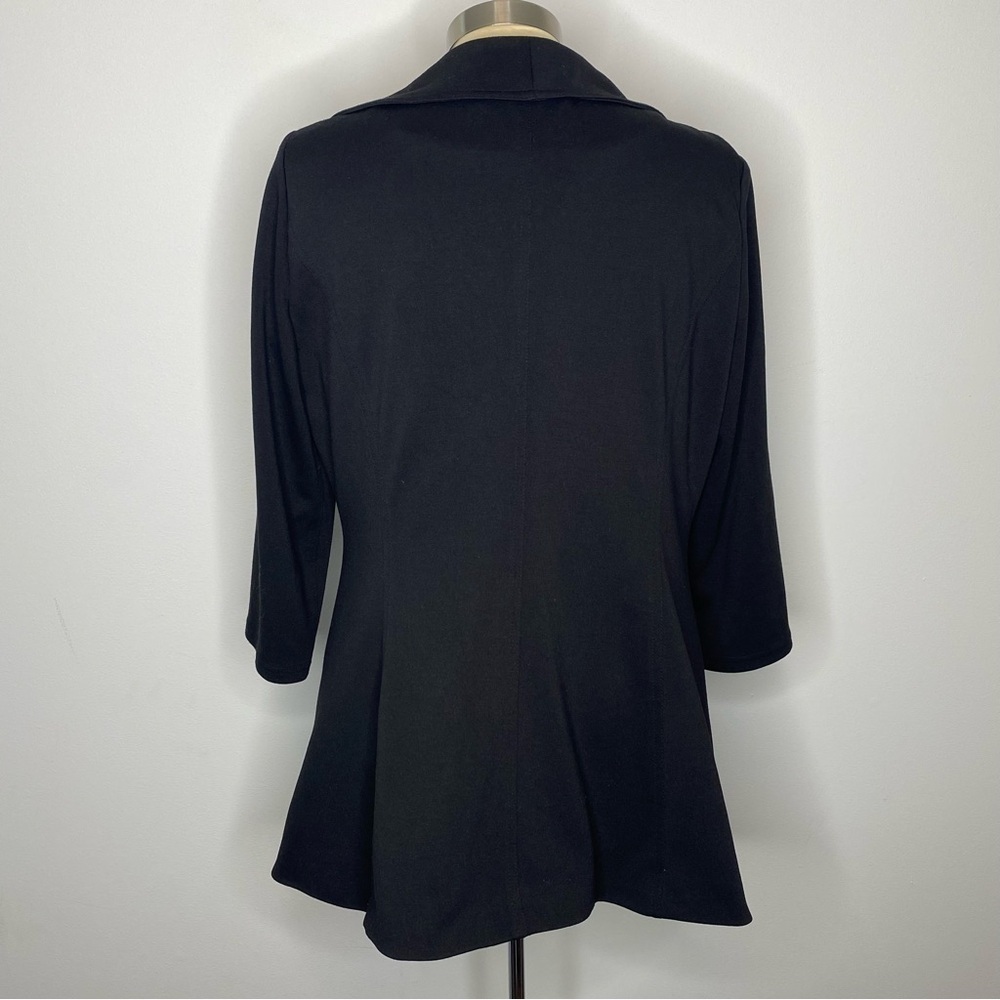 Calvin Klein Black Ruffle Front Open Jacket - Picture 3 of 5